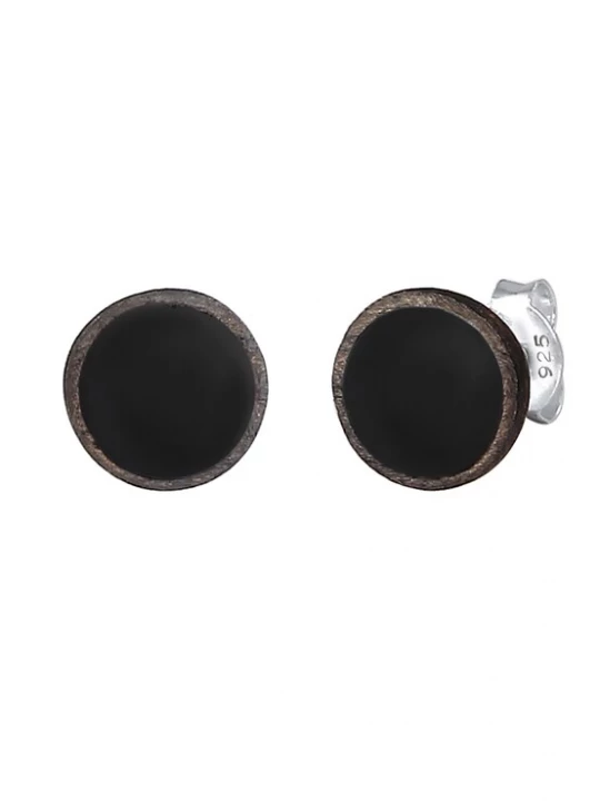 Foto van product KUZZOI Oorbel 'Geo' zwart / zilver