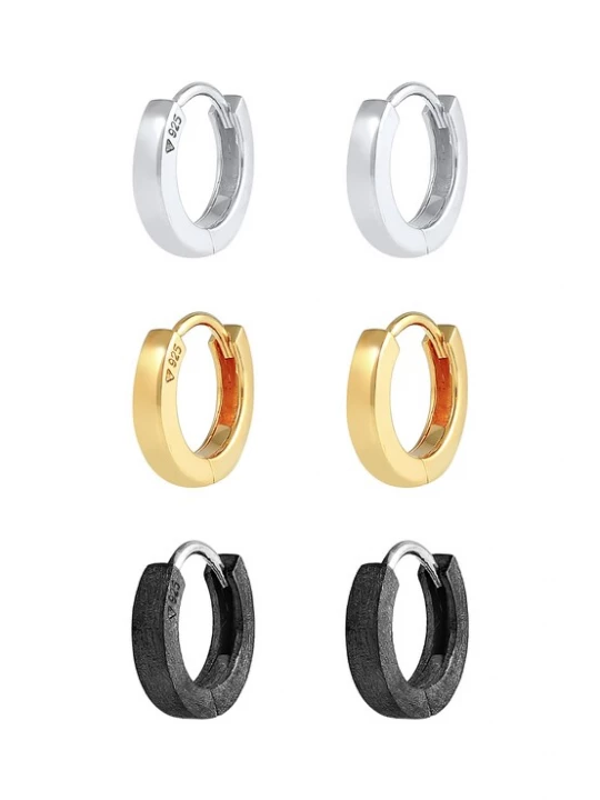 Foto van product KUZZOI Oorbel goud / zwart / zilver