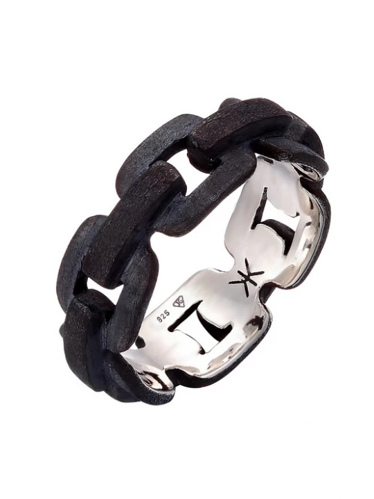 Foto van product KUZZOI Ring 'Chain' zwart