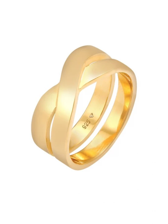 Foto van product KUZZOI Ring 'Crossed' goud