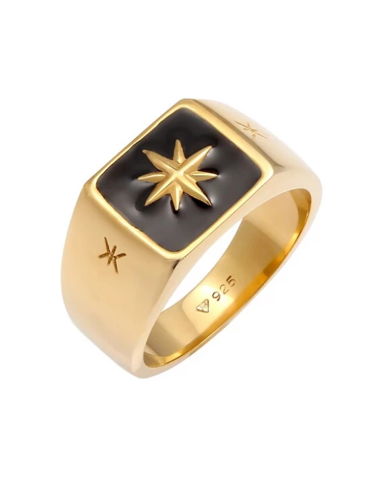 Foto van product KUZZOI Ring 'Siegel' goud / zwart