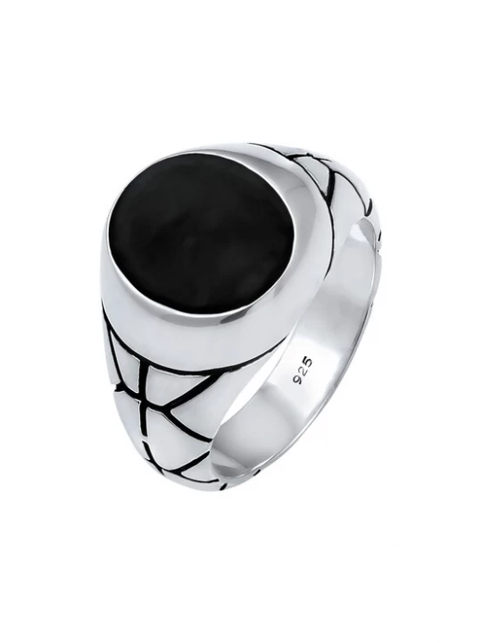 Foto van product KUZZOI Ring 'Siegel' zwart / zilver