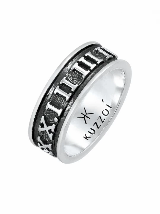 Foto van product KUZZOI Ring 'Zahlen' zwart / zilver