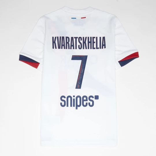 Foto van product Kvaratskhelia / No. 7 / Paris Saint-Germain Nike Kids Away Stadium 2024 / 25 wit
