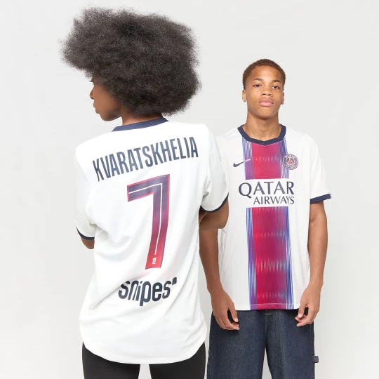 Foto van product Kvaratskhelia / No. 7 / PSG Nike Away Stadium 2026 / 27 wit