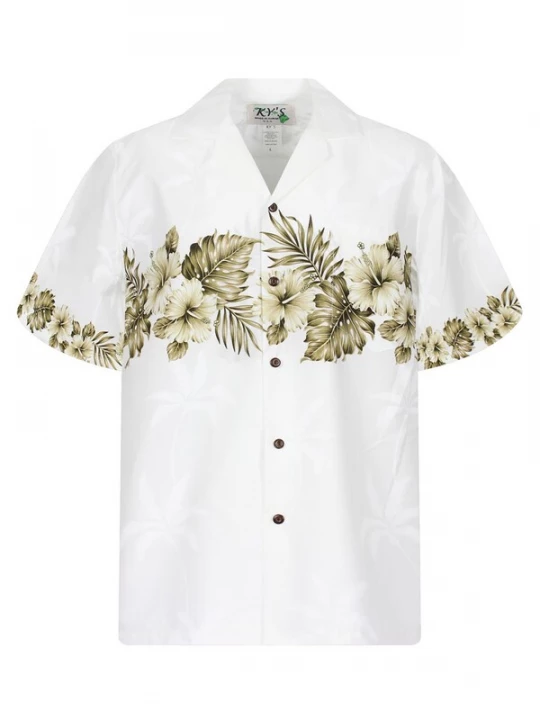 Foto van product KY's Overhemd 'Hibiskus Brustdruck' wit