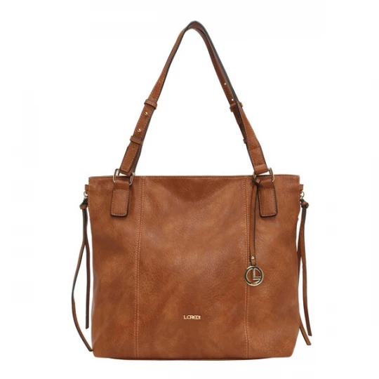 Foto van product L.CREDI Schoudertas 'Jana' cognac / goud