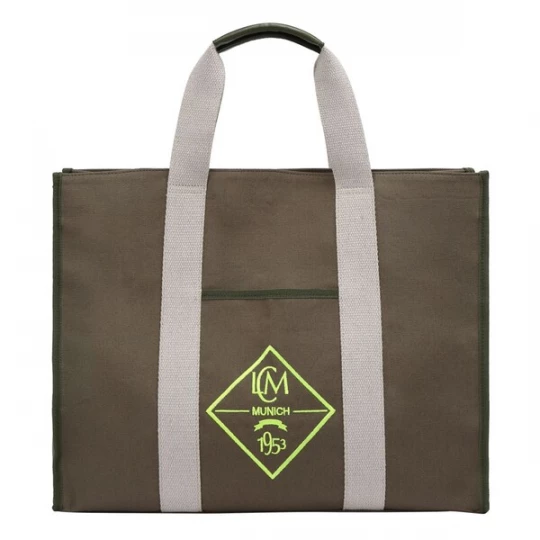 Foto van product L.CREDI Shopper 'Katha' grijs / kaki / lichtgroen