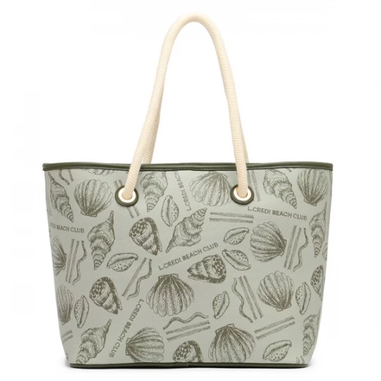 Foto van product L.CREDI Shopper 'Kezia' kaki / pastelgroen