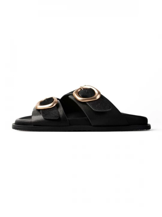 Foto van product L37 HANDMADE SHOES Instappers 'STAY UNTIL TOMORROW' zwart