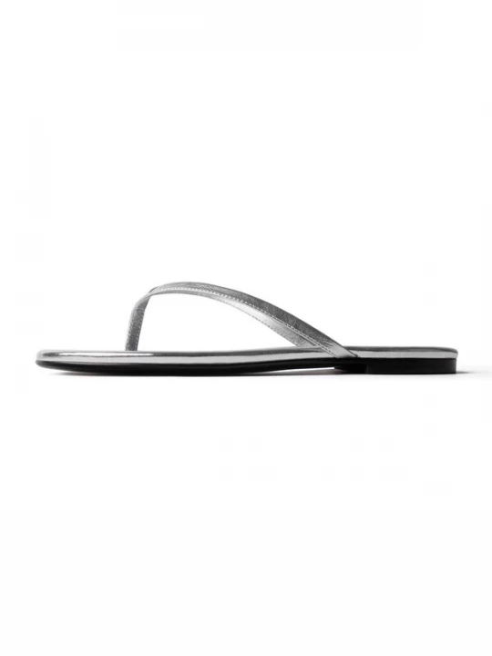 Foto van product L37 HANDMADE SHOES Teenslipper 'WRITTEN IN THE SAND' zilver