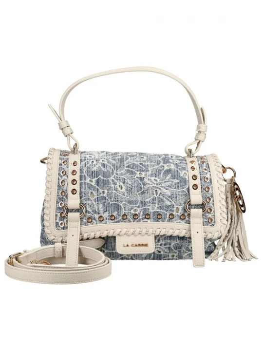 Foto van product La Carrie Handtas blauw denim / wit