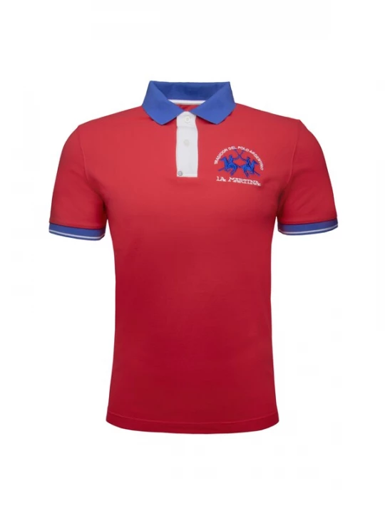 Foto van product La Martina Shirt 'MAP005' blauw / rood / wit