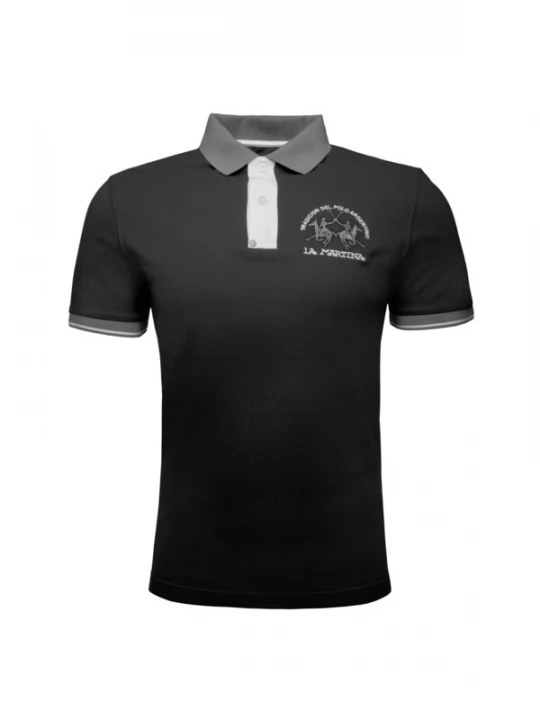 Foto van product La Martina Shirt 'MAP005' grijs / zwart / wit