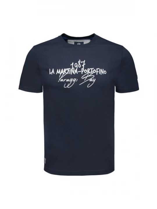 Foto van product La Martina Shirt 'MAR309' donkerblauw / wit