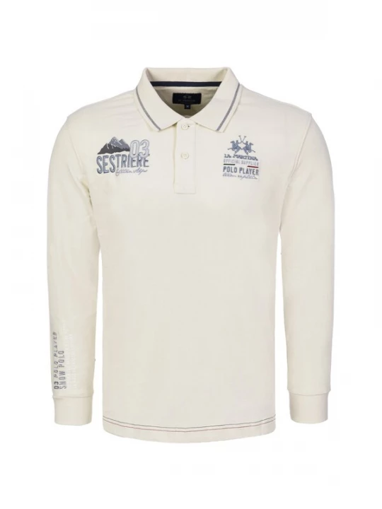 Foto van product La Martina Shirt ' MBP301 ' crème / blauw / wit