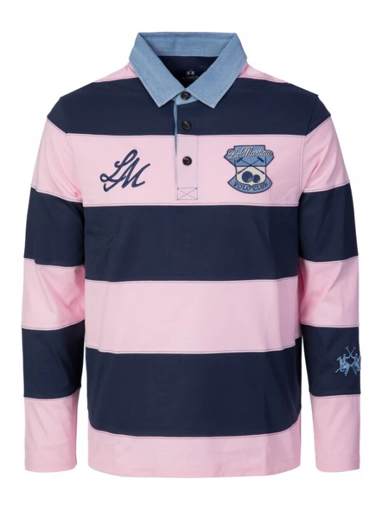 Foto van product La Martina Shirt 'MCP012' navy / lichtroze