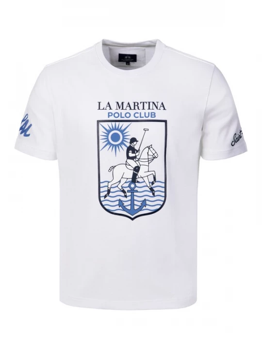 Foto van product La Martina Shirt 'MCR309' lichtblauw / wit