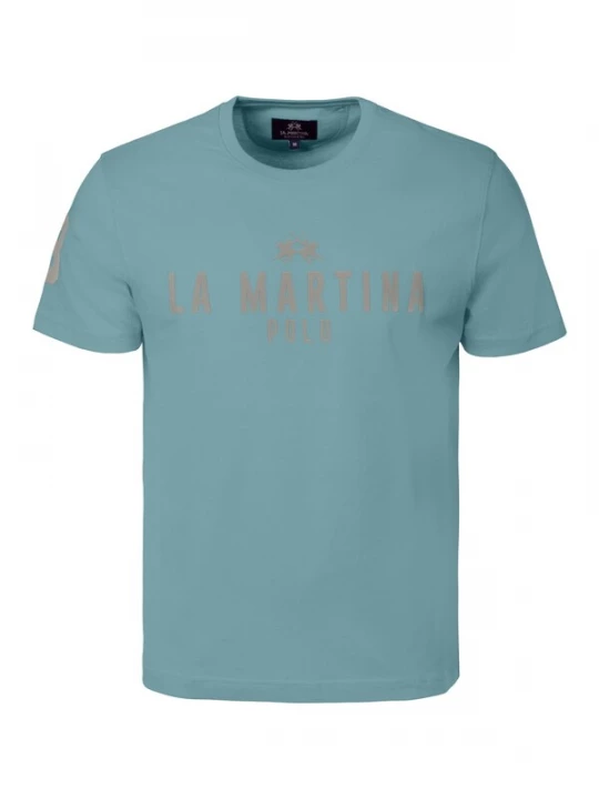 Foto van product La Martina Shirt 'MCR322' royal blue / koningsblauw / grijs