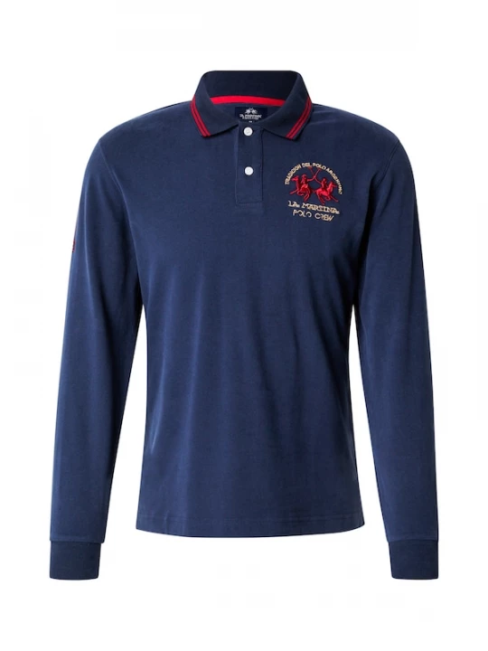 Foto van product La Martina Shirt navy / perzik / rood