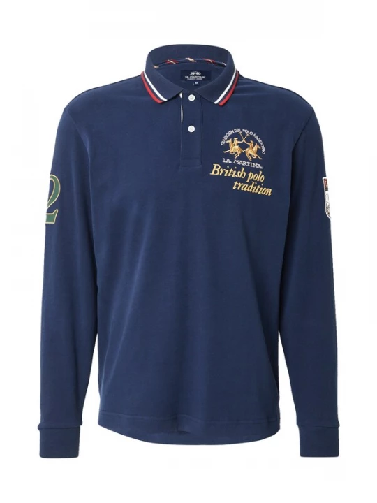 Foto van product La Martina Shirt saffier / honing / cranberry / wit