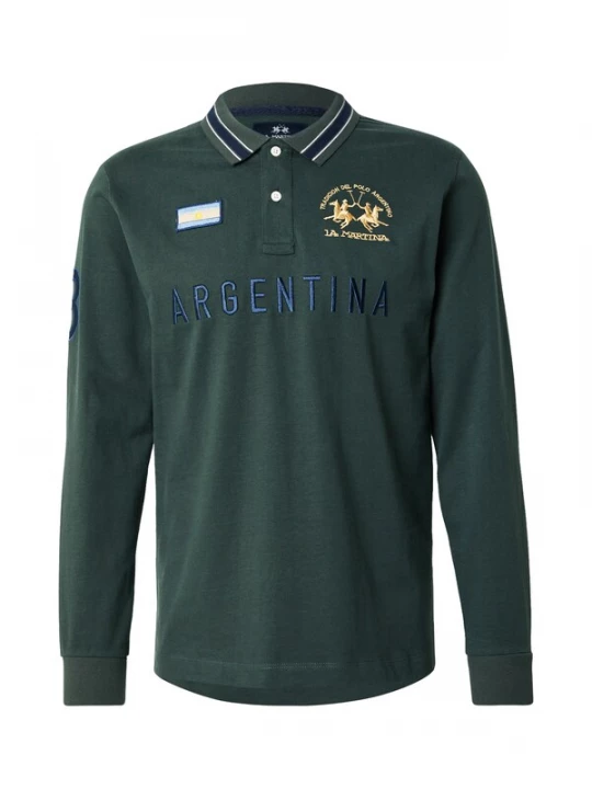 Foto van product La Martina Shirt sand / donkerblauw / donkergroen