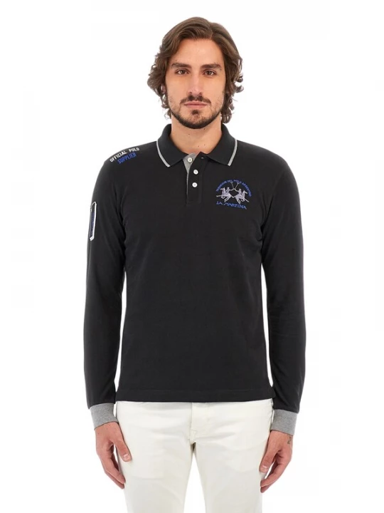 Foto van product La Martina Shirt 'Wolfe' blauw / zwart / wit