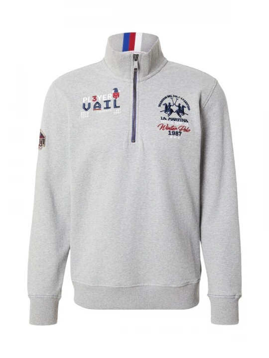 Foto van product La Martina Sweatshirt marine / grijs gemêleerd / rood / wit