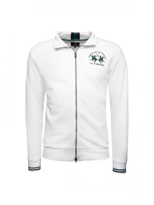 Foto van product La Martina Sweatvest 'MAF300' groen / wit