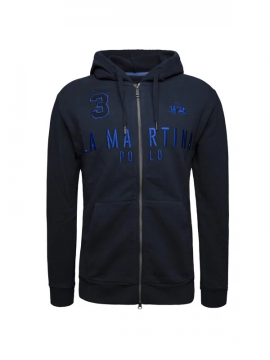 Foto van product La Martina Sweatvest 'Maf305' blauw / nachtblauw