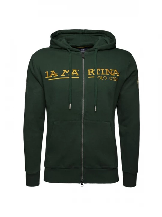 Foto van product La Martina Sweatvest ' XMF302 ' geel / donkergroen