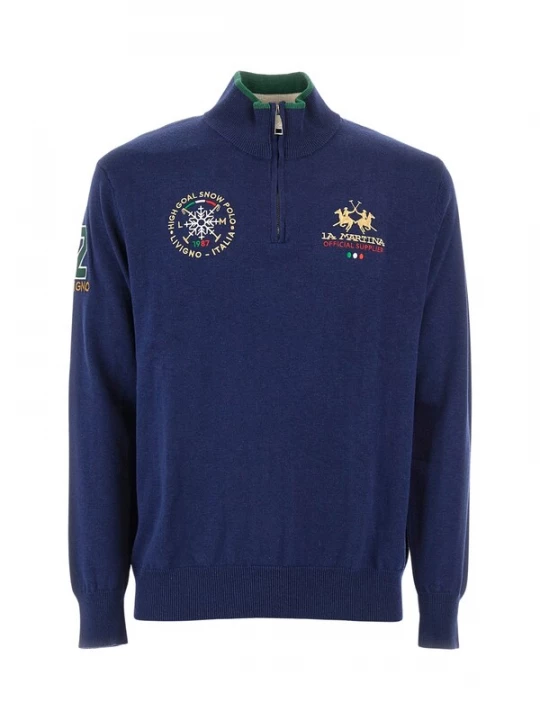 Foto van product La Martina Trui donkerblauw / geel / groen / rood