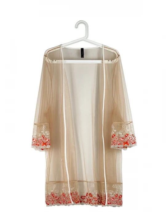 Foto van product La Muel Lingerie Ochtendjas 'Morgenmantel' oranjerood