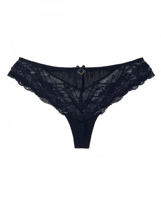 Foto van product La Muel Lingerie Slip 'Brazilian Slip soft lace' zwart