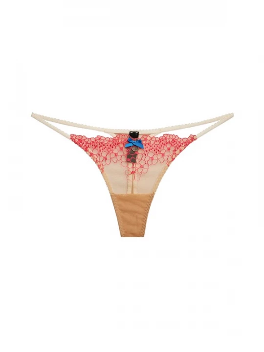 Foto van product La Muel Lingerie String 'embroidery Opal' neonroze