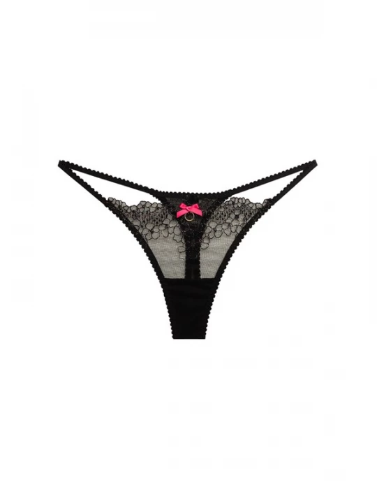 Foto van product La Muel Lingerie String 'embroidery Opal' zwart