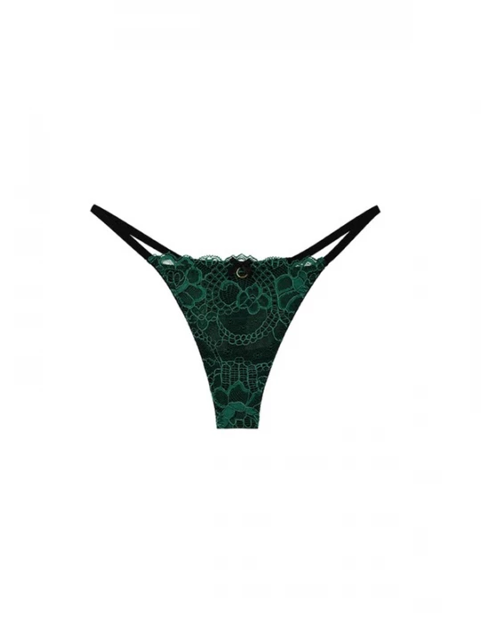 Foto van product La Muel Lingerie String 'soft lace' donkergroen