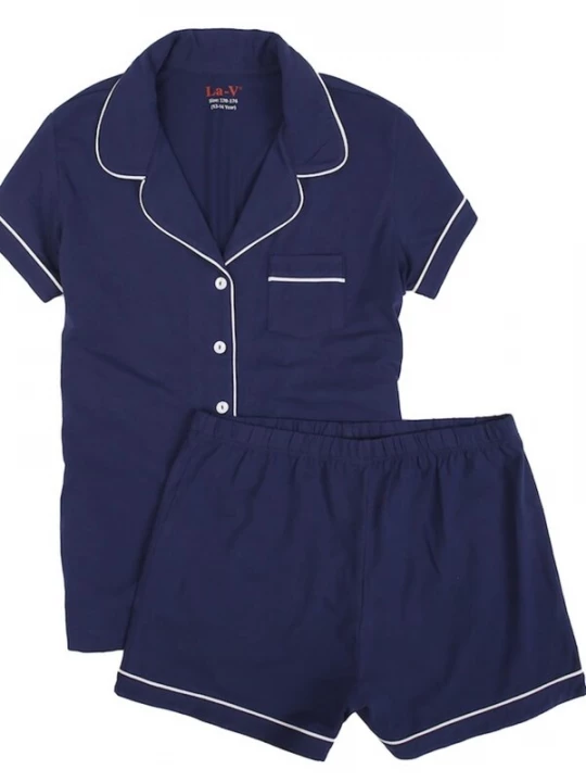 Foto van product La V Nachtkledij 'Shortama girl' navy