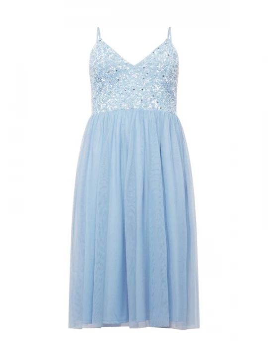 Foto van product Lace & Beads Plus Cocktailjurk 'Irina' smoky blue