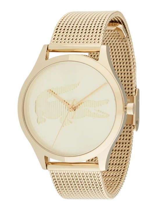 Foto van product LACOSTE Analoog horloge 'CROCODELLE' crème / goud