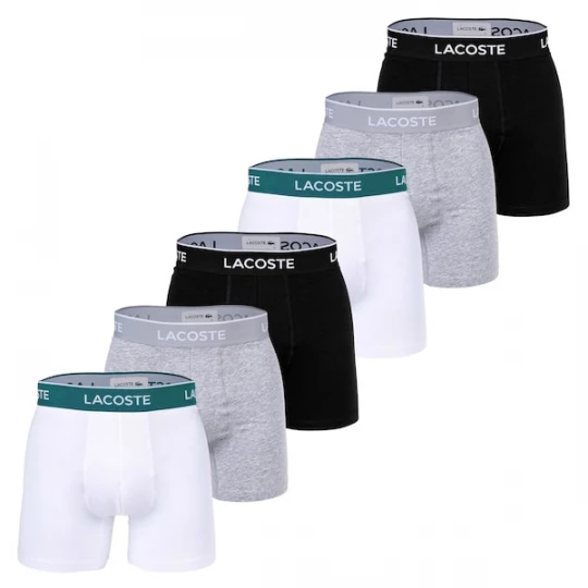Foto van product LACOSTE Boxershorts grijs gemêleerd / zwart / wit