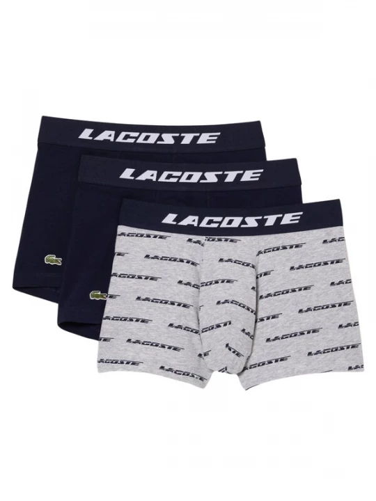 Foto van product LACOSTE Boxershorts navy / grijs gemêleerd / groen / wit