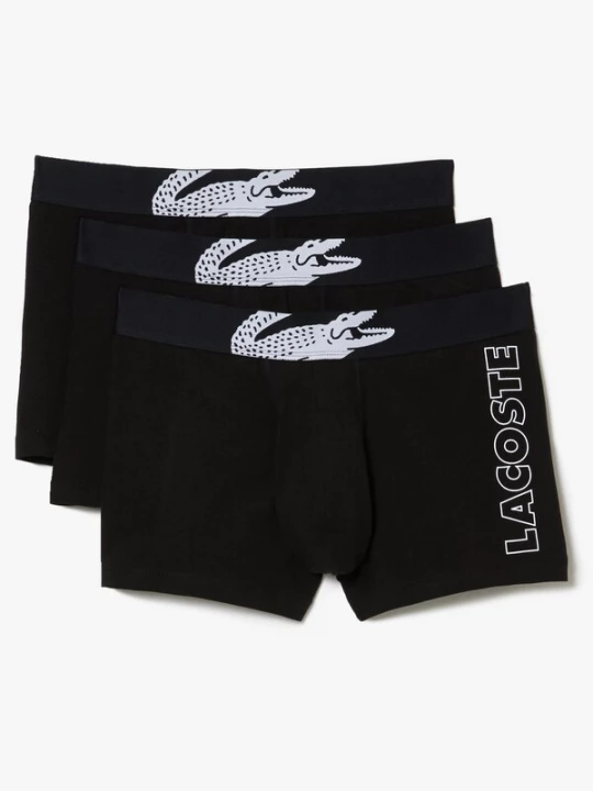 Foto van product LACOSTE Boxershorts zwart gemêleerd / wit