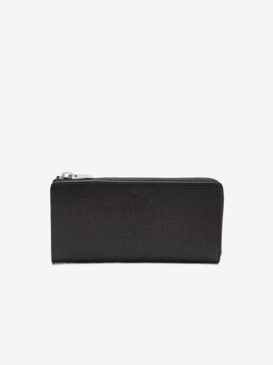 Foto van product LACOSTE Portemonnee 'Lacoste Compagnon cuir piqué Chantaco' zwart