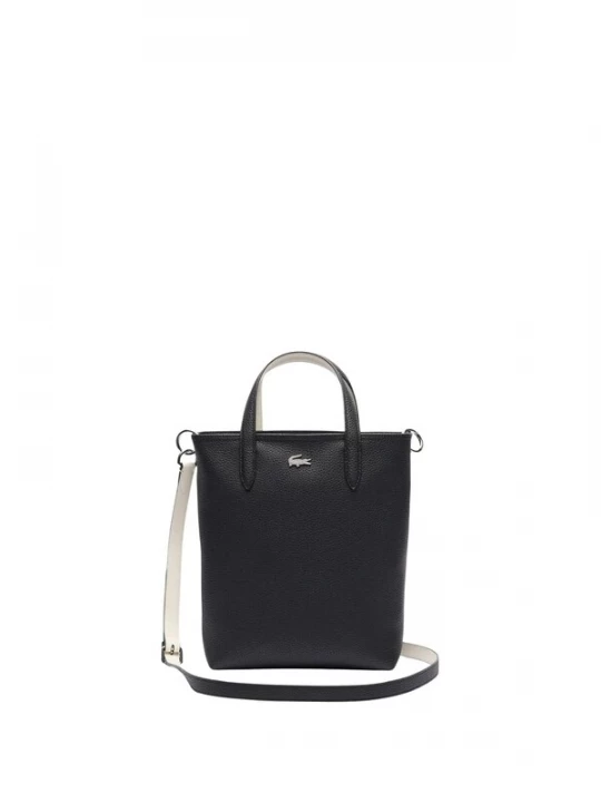 Foto van product LACOSTE Shopper 'Sac Cabas Lacoste Anna Petit Piqué NF4929AA Noir Farine' zwart