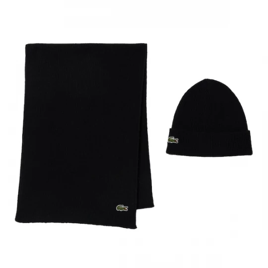 Foto van product LACOSTE Sjaal groen / bloedrood / zwart / wit