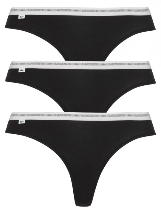 Foto van product LACOSTE String zwart / wit