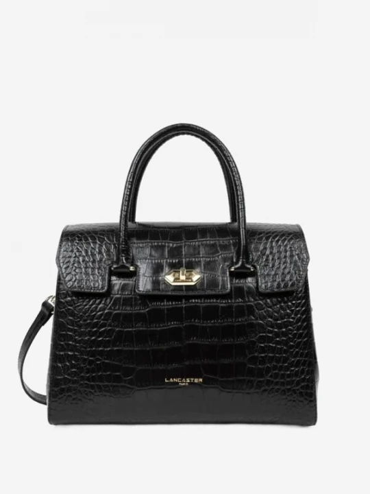Foto van product LANCASTER Paris Handtas 'Lancaster Sac à Main A rabat avec fermoir Exotic Croco Noir Croco' zwart