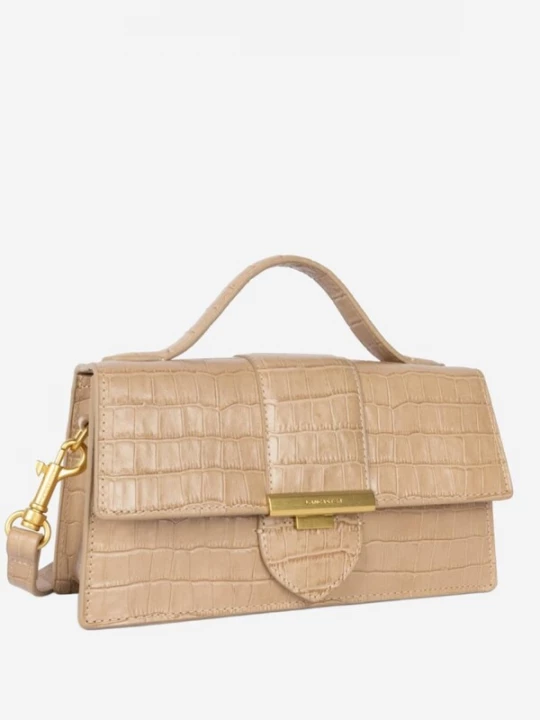 Foto van product LANCASTER Paris Handtas 'Lancaster Sac baguette A rabat avec fermoir M Croco Ily Naturel' beige