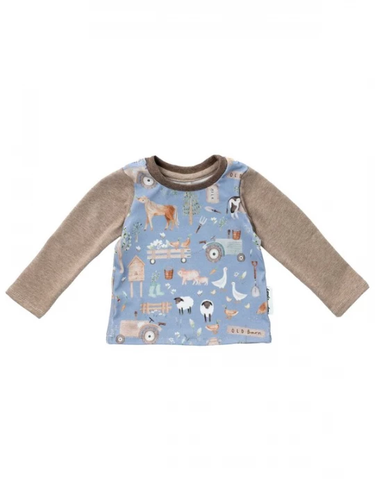 Foto van product Land-Juwelen Shirt beige / lichtblauw / wit